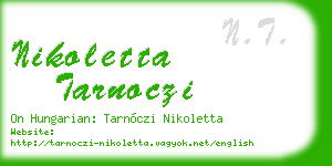 nikoletta tarnoczi business card